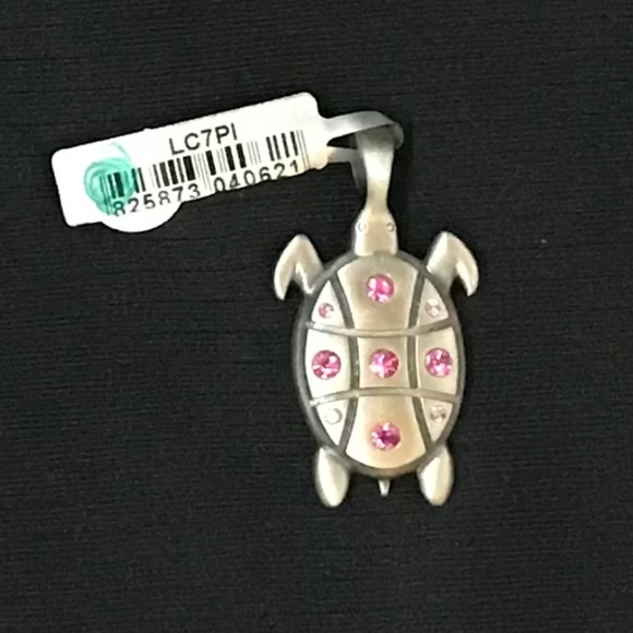 BICO Australia Jewelry Pendant Turtle with Pink Swarovski Crystals - Picture 1 of 1